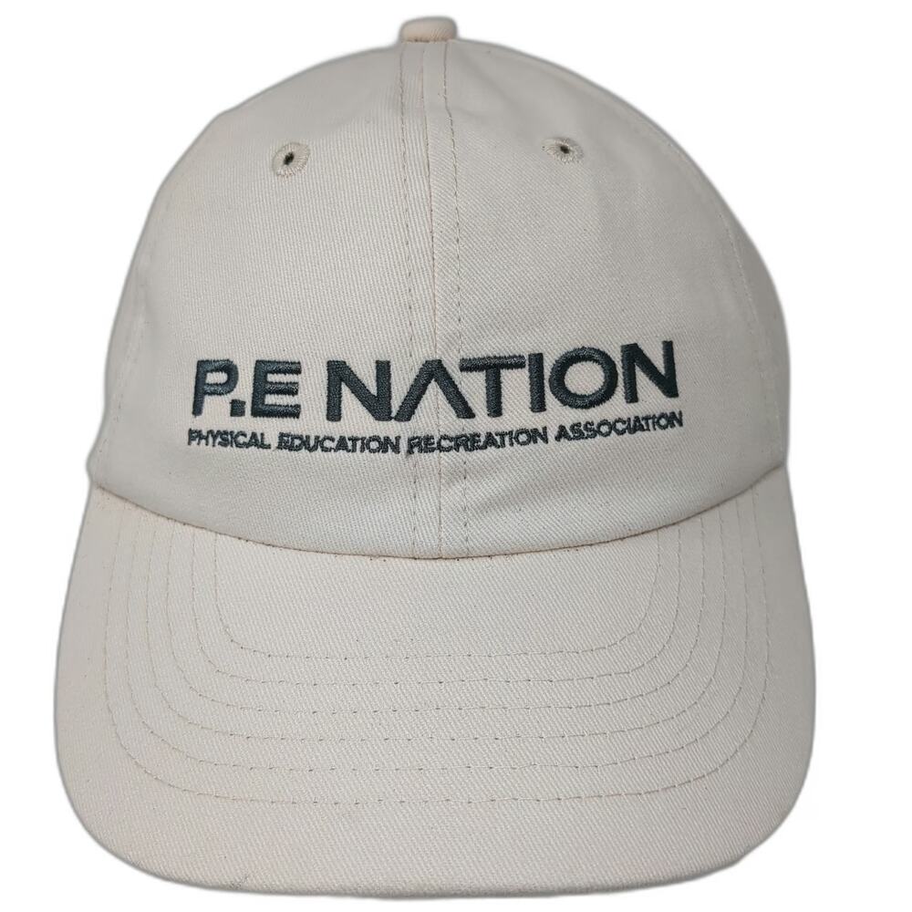 P.E Nation Baseball Cap Beige One Size Strapback Embroidered Worldwide Logo Hat